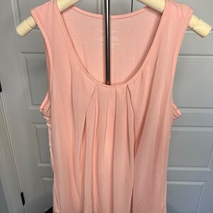 New York & Company Soft Pink Pleated Tank Top